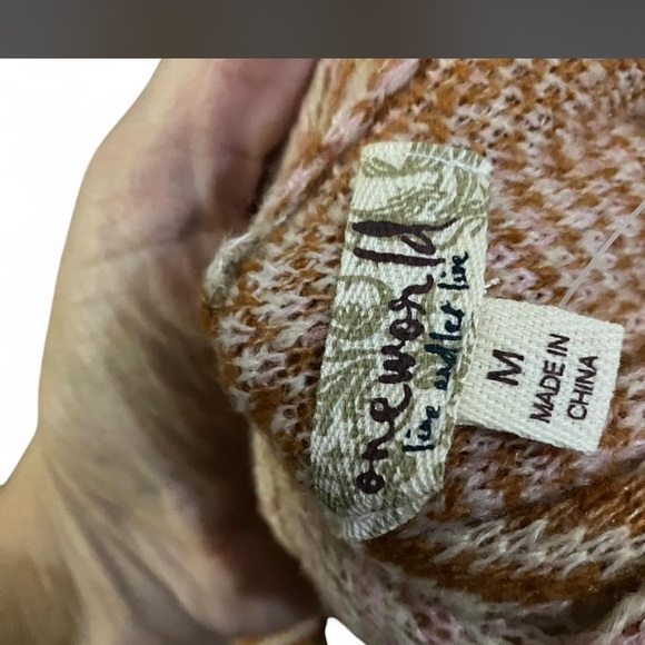 ONE WORLD Tan and Cream Knit Open Cardigan style Duster. Super comfy and cozy! - Picture 6 of 7